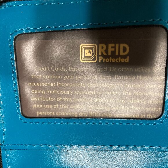 NWT Patricia Nash Turquoise Leather Edeline Wristlet/Wallet - Picture 7 of 10